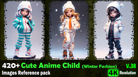 420+ Cute Anime Child (Winter Fashion) Images Reference Pack - 4K Resolution - V.38