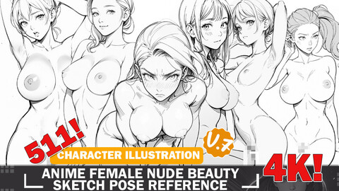 511 Various Anime Female Nude Sketch Pose Characters Reference Intricate Designs and Designs Reference Art V7 4K