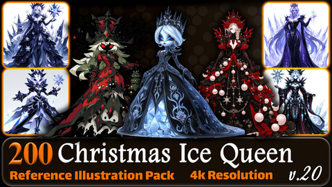 200 Anime Christmas Ice Queen (Full Body) Reference Pack | 4K | v.20