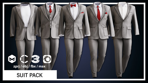 SUIT PACK (CLO3D, MD PROJECTS+OBJ+FBX+.max)