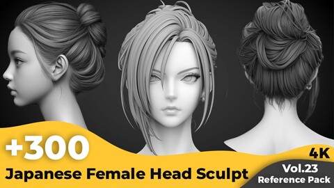 +300 Japanese Female Head Sculpt Reference Images(4k)