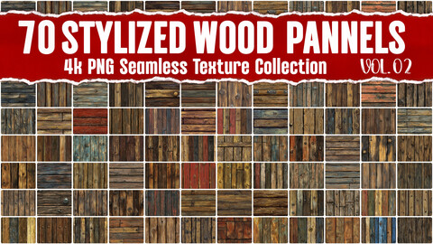 Stylized Wooden Panel VOL.02|Seamless Texture Collection