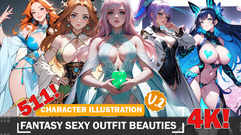 511 Fantasy Sexy Outfit Beauties Diverse Outfit Character Design Reference Art V2 4K