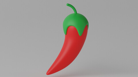 Cartoon Chili Pepper 3D model