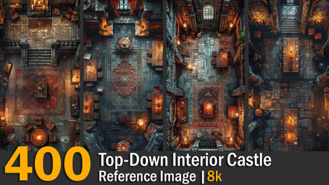 Top-Down Interior Castle | Reference Images | 8K