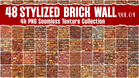 Stylized Brick Wall| Seamless Texture Collection