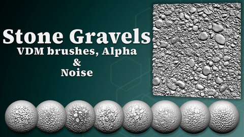 Stone Gravels VDM brushes , Alpha and Noise