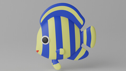 Cartoon Cute Fish 3D model