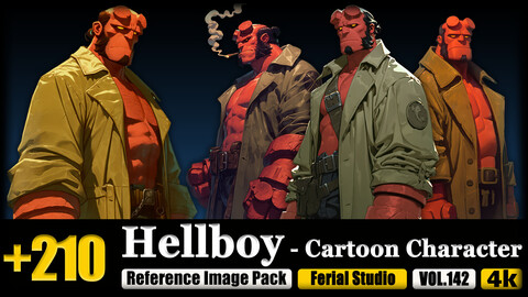 210 Hellboy - Cartoon Character Reference Image Pack v.142 |4K|