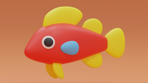 Cartoon Cute Fish 3D model