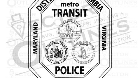 Columbia metro transit police patch vector file, svg dxf file for laser cutting, laser engraving, cricut cut file, cnc router file, ez cad file