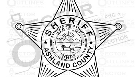 OHIO SHERIFF BADGE ASHLAND COUNTY VECTOR FILE svg dxf file for laser cutting, laser engraving, cricut cut file, cnc router file, ez cad file