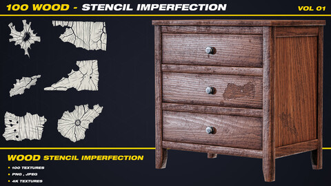 100 Wood - Stencil Imperfection Vol 01