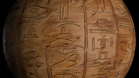 Ancient Egypt Hieroglyphs Seamless PBR Texture - VOL 3 - 2