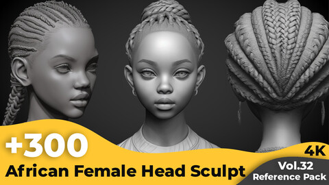 +300 African Female Head Sculpt Reference Images(4k)