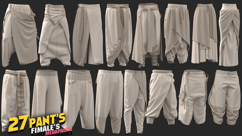 27models of pants male megapack 85%off/ marvelous & clo3d / OBJ / FBX "Only $6 for 24 hours."!!