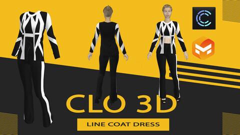 Line Coat ,Marvelous Designer or Clo3D (ZPRJ)