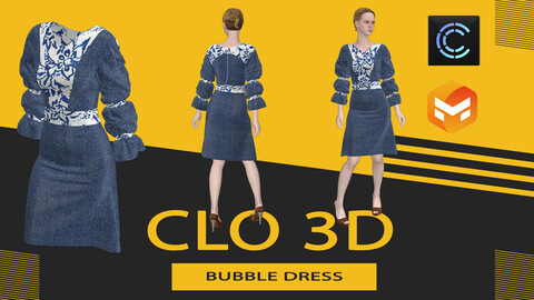 Bubble dress ,Marvelous Designer or Clo3D (ZPRJ)