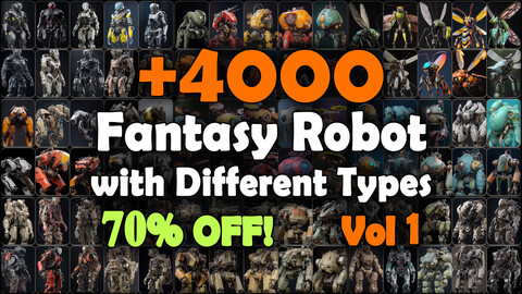 4000 Fantasy Robot with Different Types Reference Pack | MEGA Bundle | 4K | v.1