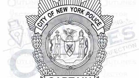 CAPTAIN City Of NY Police badge vector file, svg dxf file for laser cutting, laser engraving, cricut cut file, cnc router file, ez cad file