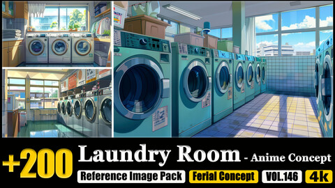 200 Laundry Room - Anime Concept Reference Image Pack v.146 |4K|