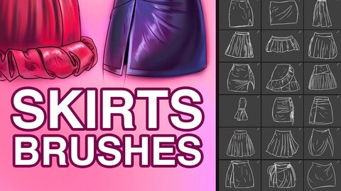 Skirt Brushes for Photoshop and Procreate