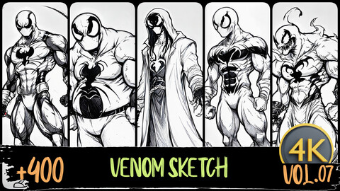 +410 Venom Sketch Reference Images | Sketch Series Vol.07