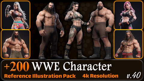 200 WWE Character Reference Pack | 4K | v.40