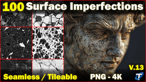 100 Ultra High-Quality Surface Imperfections / Stencil Imperfections (Seamless and Tileable) Vol 13