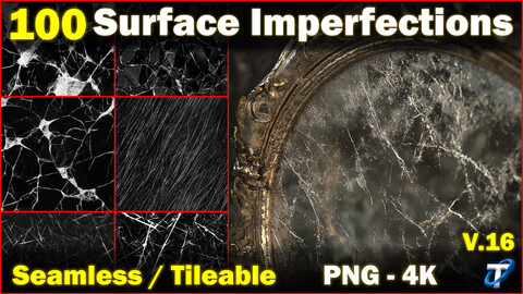 100 Ultra High-Quality Surface Imperfections (Seamless and Tileable) Vol 16