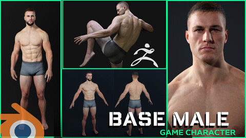 Lifelike Male Base for Blender Maya Daz studio Zbrush 50%OFF