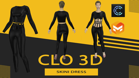 Skini dress ,Marvelous Designer or Clo3D (ZPRJ)