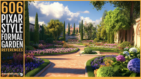 606 Pixar & Disney Animation Style formal garden