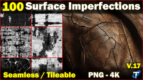 100 Ultra High-Quality Surface Imperfections / Stencil Imperfections (Seamless and Tileable) Vol 17