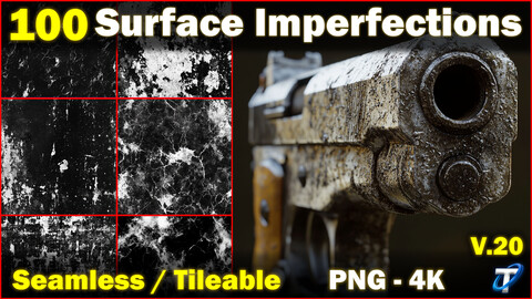 100 Ultra High-Quality Surface Imperfections / Stencil Imperfections (Seamless and Tileable) Vol 20