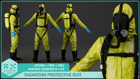 RADIATION PROTECTIVE SUIT (CLO3D, MD  PROJECTS (zprj)+OBJ+FBX+3DsMAX (max))