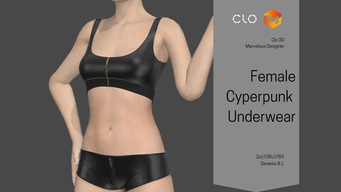 Cyperpunk Underwear Fem Gen 8.1 - Marvelous Designer - Clo3D