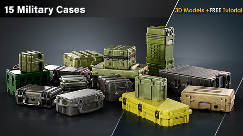 15 Military Cases /Game Ready/ 3D Models + FREE Tutorial