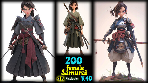 200 Female Samurai - 4K Resolution - V.40