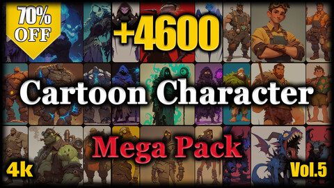 +4600 Cartoon Character Reference Image Pack - MEGA PACK v.5 |4K|