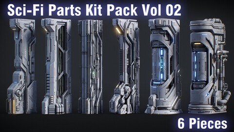 Sci-Fi Parts Kit Pack Vol 02 Column-PBR