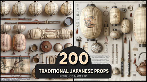 Traditional Japanese Props 4K Reference/Concept Images