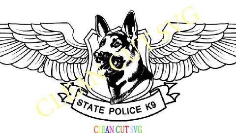 Police K9 patch Badge vector vector file Black white vector outline or line art file for cnc laser cutting, wood, metal engraving, Cricut file, cnc router file, vinyl cutting, digital cutting machine file