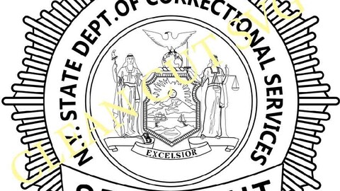 N Y STATE DEPT OF CORRECTIONAL SERVICES badge vector file Black white vector outline or line art file for cnc laser cutting, wood, metal engraving, Cricut file, cnc router file, vinyl cutting, digital cutting machine file