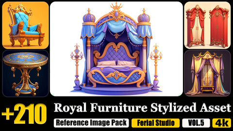 210 Royal Furniture Stylized Asset Reference Image Pack v.5 |4K|