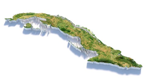 Cuba Terrain Map