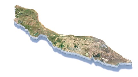 Curaçao Kòrsou Terrain Map