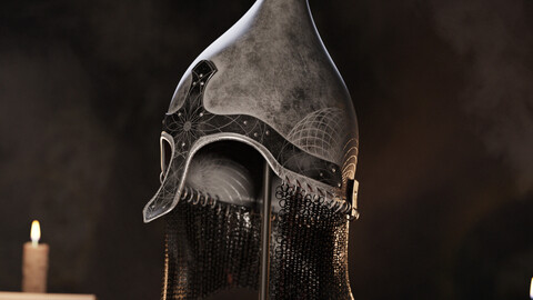 Medieval helmet. Nice Textures included. Render Scene as bonus