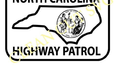 North Carolina Highway Patrol patch vector file Black white vector outline or line art file for cnc laser cutting, wood, metal engraving, Cricut file, cnc router file, vinyl cutting, digital cutting machine file