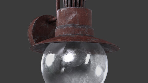 Old Rusty Street Lamp 3D model